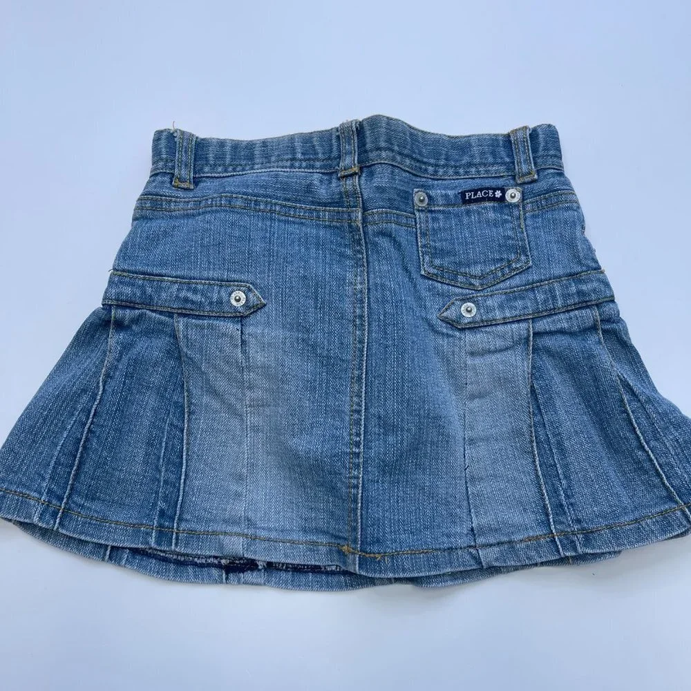 The Children's Place Stretch Denim Pleated Skort Size 6